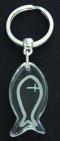Fish Cross Crystal Key Ring