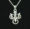 Dove and Trefoil Silver Necklace