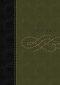 KJV Personal Size, Giant Print Bible: Black / Khaki Green, LeatherSoft, 