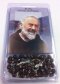 Brown Wooden Rosary with St Pio Novena and Prayers