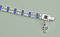 Crystal Double Row Bracelet: Silver with Blue & Clear Crystals