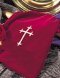 Large Offering Bag Maroon with Embroidered Cross