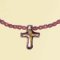 Necklace Brown Wood with bronze cross Pack of 3