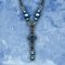 Blue Glo Beads and Cross Necklace Pack of 3