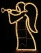 Large Left Facing Clear Angel With Trumpet