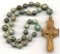 Anglican Rosary: African Turquoise with a Hand-Carved Bone Cross