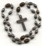 Anglican Rosary: Hematine & Black Czech Glass with Hemalyke Crucifix