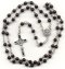 Catholic St. Benedict Rosary: Black Czech Glass