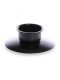 Lipped Black Metal Candle Holder - Single