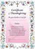 Certificate Of Thanksgiving Pink - Pack of 20