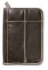 Distressed Leather-Look Brown with Stitching Accent LG