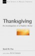 Thanksgiving: An Investigation of a Pauline Theme - An Investigation of a Pauline Theme