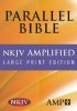 NKJV Amplified, Large Print Parallel Bible: Burgundy, Bonded Leather