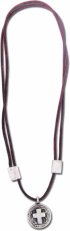 Necklace - Leather Slider Medal