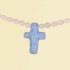 Necklace Cream Wood with blue cross Pack of 3