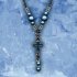 Blue Glo Beads and Cross Necklace Pack of 3