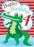 4th Birthday Card - Single