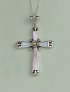 Fancy silver cross & pearl inlay