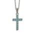 Crystal Cross Pendant: Silver with Turquoise Crystal