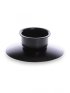 Lipped Black Metal Candle Holder - Single
