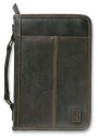 Aviator Leather Look Bible Cover: Brown, Large 