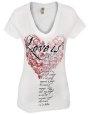 Love Is V Neck T Shirt Medium