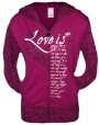 Love Is Hoodie Magenta Medium