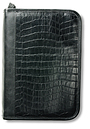 Alligator Print Leather Look Organiser: Black, Large