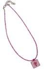 Necklace - Pink Square Cross