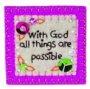 Felt scripture magnet With God all things are possible