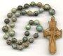 Anglican Rosary: African Turquoise with a Hand-Carved Bone Cross