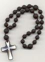 Anglican Rosary: Black Czech Glass with Swarovski� Cosmojet Cross  