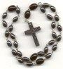 Anglican Rosary: Hematine & Black Czech Glass with Hemalyke Crucifix 