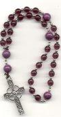 Anglican Rosary: Amethyst Czech Glass & Violet Fossil 