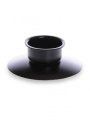 Lipped Black Metal Candle Holder - Single