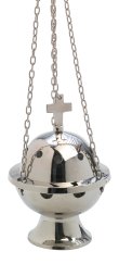 Nickel Plated Thurible with Cross H 13 cm