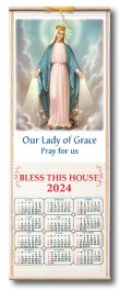 Miraculous Our Lady Of Grace Wood Scroll Calendar