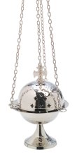 Nickel Plated Thurible with Cross H 15 cm