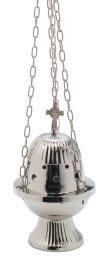 Nickel Plated Thurible With Cross H 18 cm