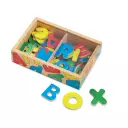 52 Wooden Alphabet Magnets in a Box - Uppercase and Lowercase Letters