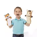 Zoo Friends Hand Puppets (Set of 4) - Elephant, Giraffe, Tiger, and Monkey