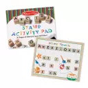 Deluxe Letters and Numbers Wooden Stamp Set ABCs 123s With Activity Book, 4-colour Stamp Pad