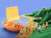 Galilean Boat With Jesus & The 12 Apostles