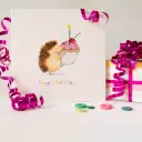 Hedgehog and Cupcake Birthday Single Card