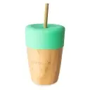 Bamboo Cup with Two Straws - Green