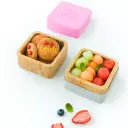 Bamboo Snack Pots - Pink & Grey (Pack of 2)