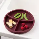 Silicone Plate - with Removable Divider -  Burgundy