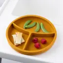 Silicone Plate - with Removable Divider -  Mustard