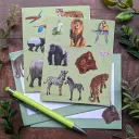 Notecard And Pen Set Boxed - Patricia Maccarthy Jungle Green