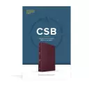 CSB Large Print Compact Reference Bible, Cranberry Leathertouch